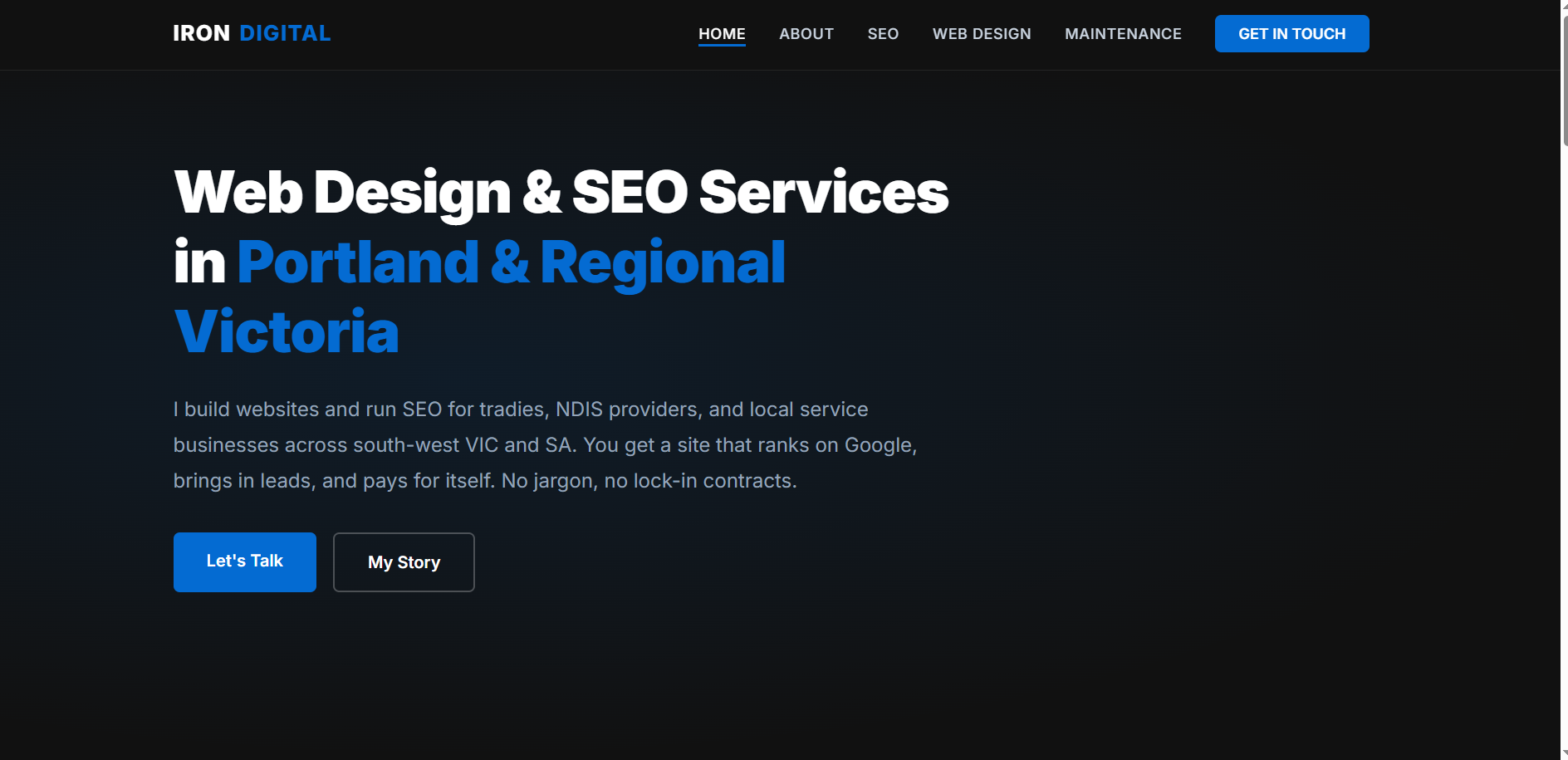 IRON Digital Solutions website